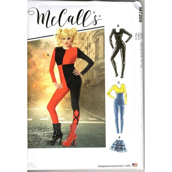 McCall's M7269 Misses 4 to 12 Harlequin Costume Unitard Uncut Sewing Pattern - Picture 1 of 2